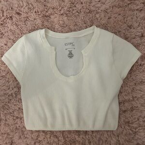 Women's Cream Ribbed Pacsun Top